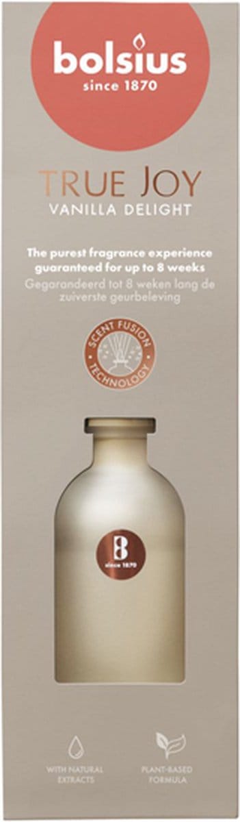 6 stuks Bolsius geurstokjes Vanilla Delight geurverspreiders 80 ml True Joy
