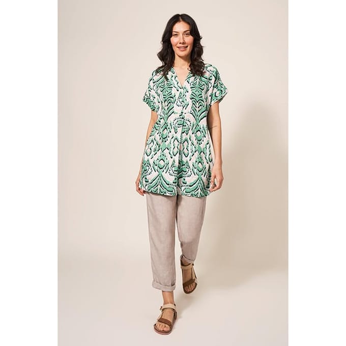 White Stuff Marianne Linen Tunic Green Taglia: 14 | Magliette intime Outlet | Donna | Bianco