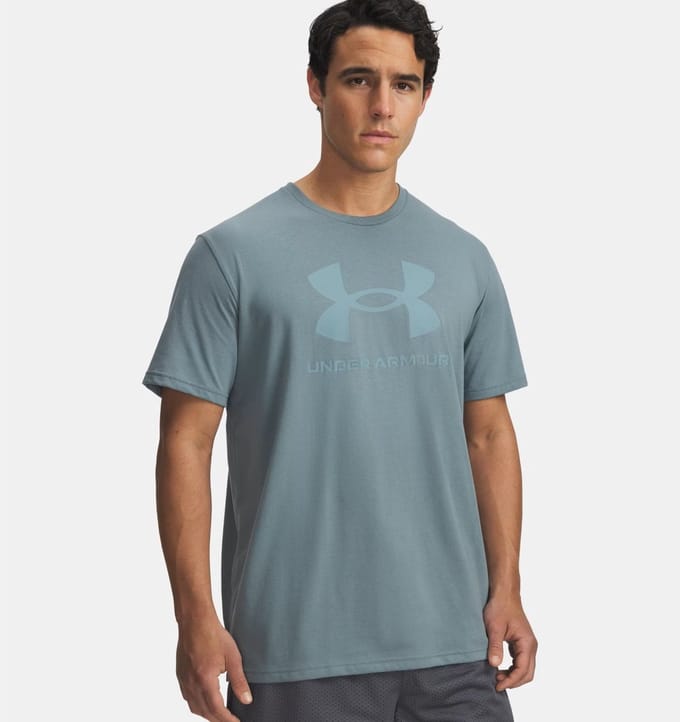 Logo SS T-shirt Heren Jasper Blue/Serpentine M