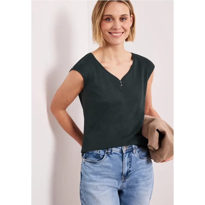 Shirt met knoopdetail