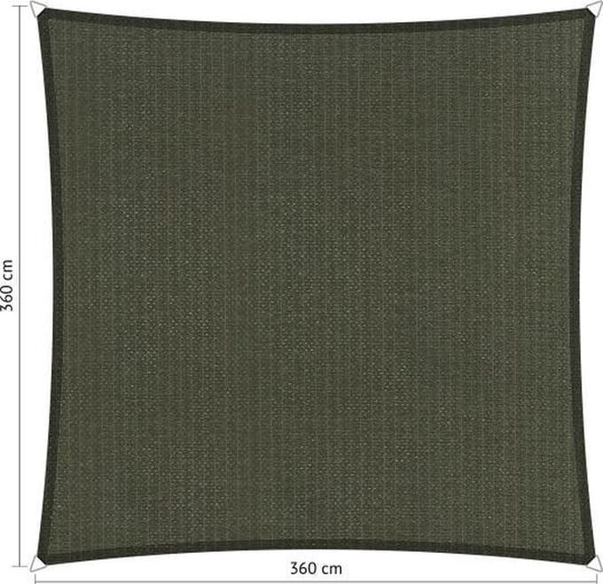 Shadow Comfort® Vierkantige schaduwdoek - UV Bestendig - Zonnedoek - 360 x 360 CM - Deep Grey