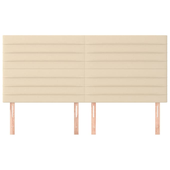 vidaXL - Hoofdbord - crème - 160x5x118/128 - cm - stof