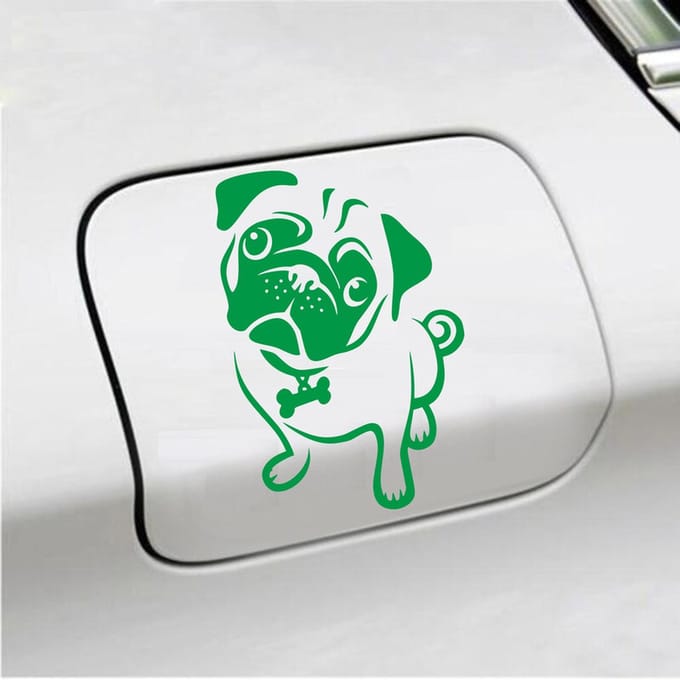 Bumpersticker - Hond - 15 X 10 - Groen