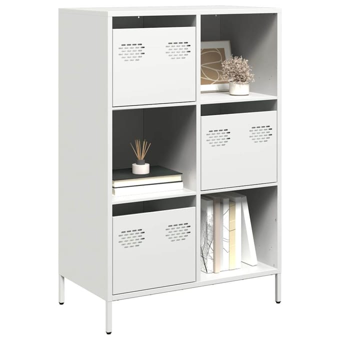 vidaXL - Hoge - kast - 68x39x103,5 - cm - staal - wit