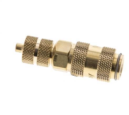 Messing DN 2.7 (Micro) Luchtkoppeling Snelkoppeling 3x4.3 mm Push-On Double Shut-Off - CLS2-N-B-SV-P-3