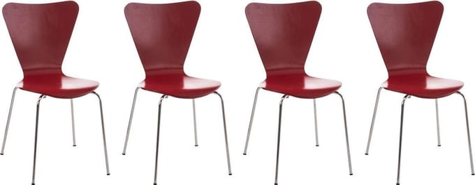CLP Calisto - 4x Bezoekersstoel rood