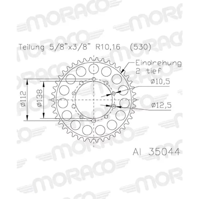 Motorfiets kroon Supersprox 51-35044-38