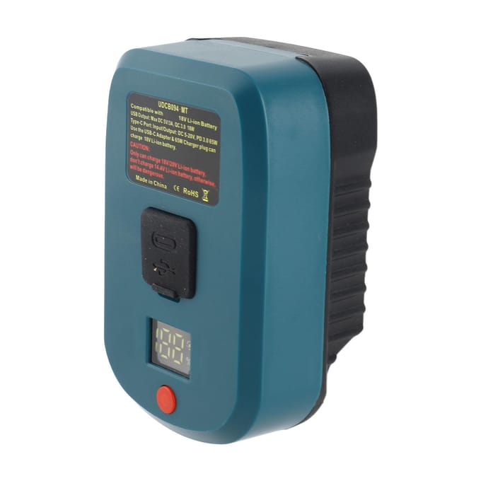 Batterijadapter Digitaal Display 18V Li-batterij naar USB Type C Uitgang voor BL1830 BL1850 BL1840