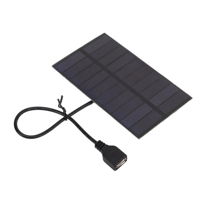1,5W 5V Monokristallijn Silicium DIY Zonnepanelen met USB-interface Flexibel Mini Zonnepaneel black