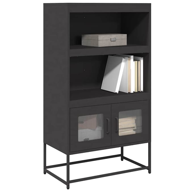 vidaXL - Hoge - kast - 68x39x123 - cm - staal - zwart