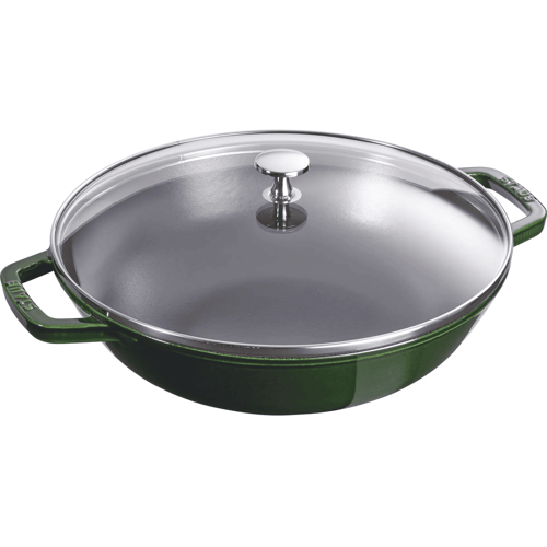 STAUB gietijzeren wokpan - 30 cm, basilicumgroen