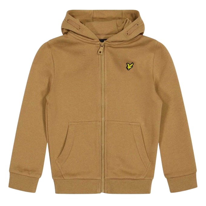 Lyle & Scott Kinderen/Kids Sweatjack met capuchon (Tijgeroog-print)