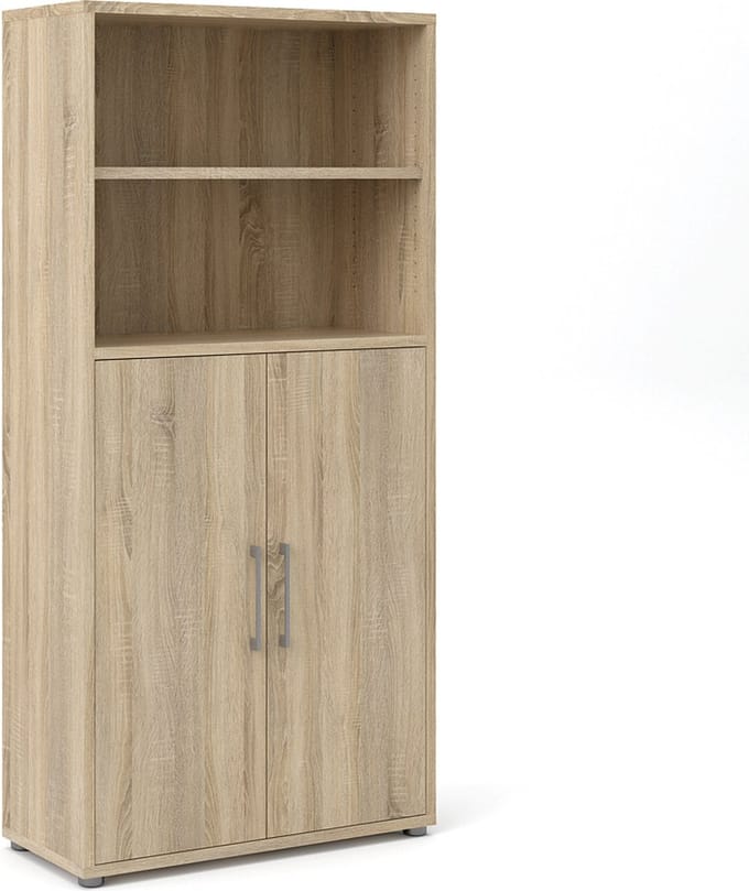 Prisme archiefkast 2 deuren en 1 plank eiken decor.