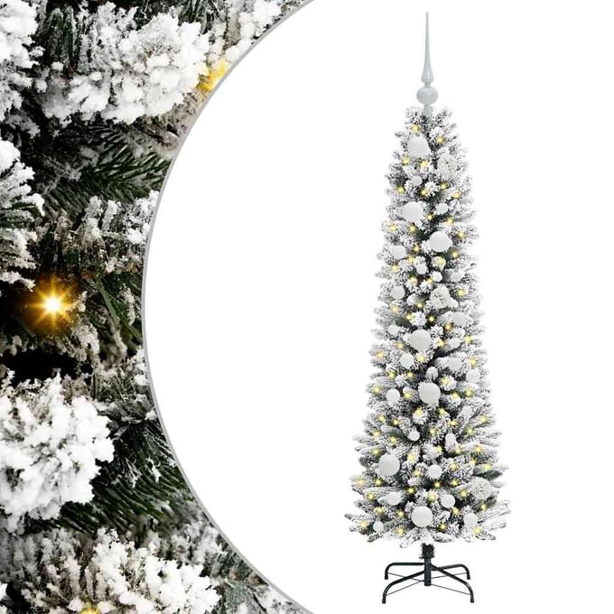 vidaXL - Kunstkerstboom - Wit - 120 - cm - PVC - en - Metaal - en - Plastic