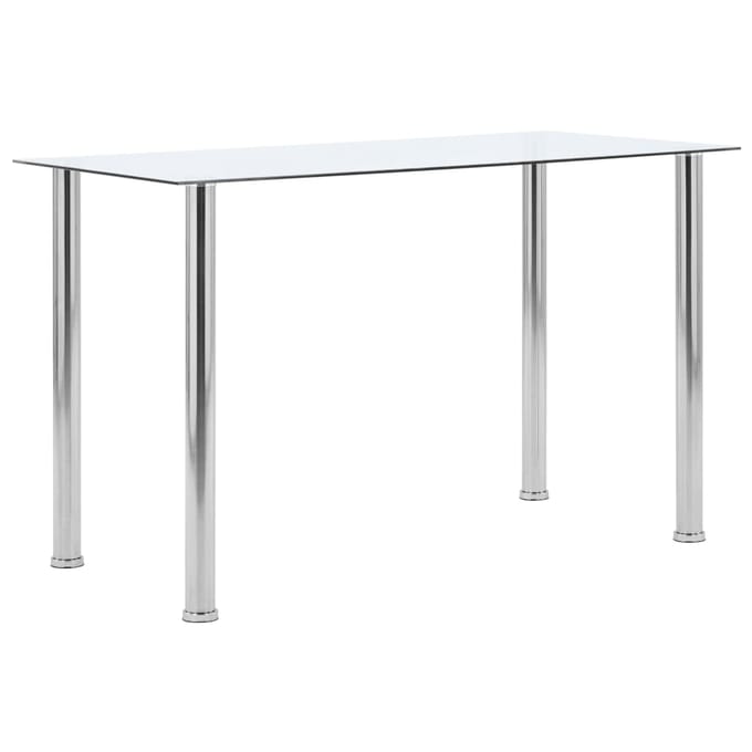 vidaXL - Eettafel - 120x60x75 - cm - gehard - glas - transparant