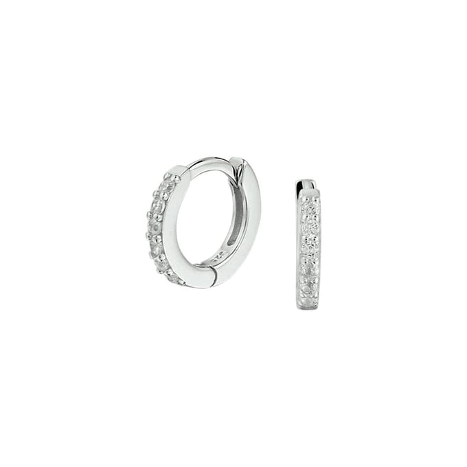 Glams klapoorringen zirkonia - 9.2 mm - Zilver