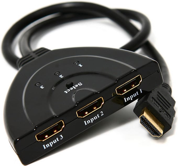 3x IN naar 1x UIT HDMI splitter Switch Full HD / 1080P