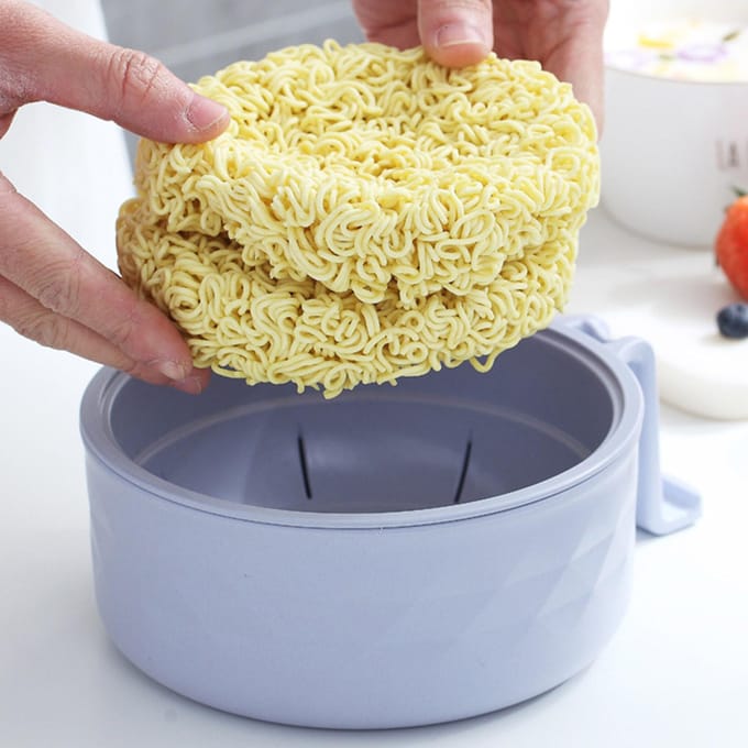 Noedelkom Student Bamboevezel Ramen Kom Set Afdruipen Ramen Kookkom Eetzaal Servies Kit white
