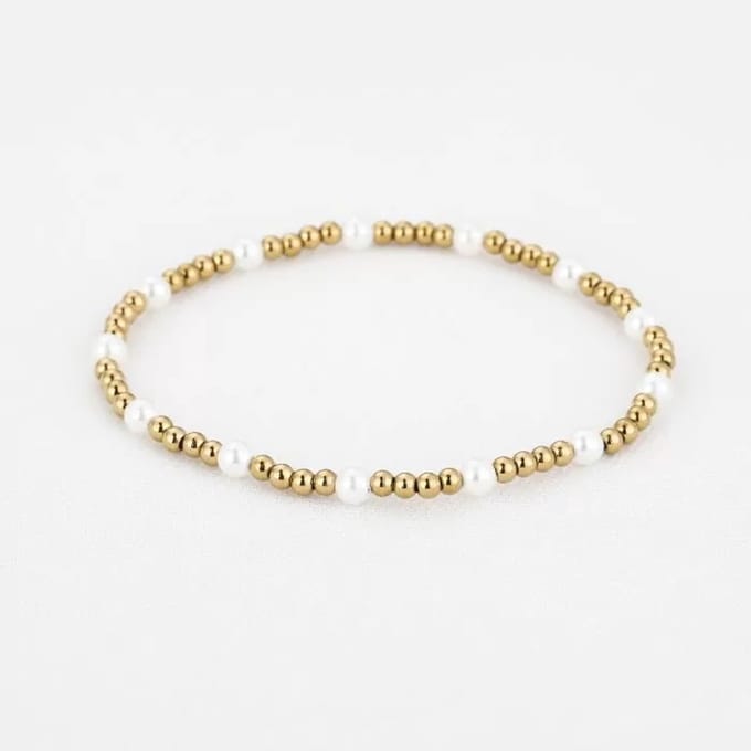 Bijoutheek Armband (Sieraad) Parels Balls 3mm Goud