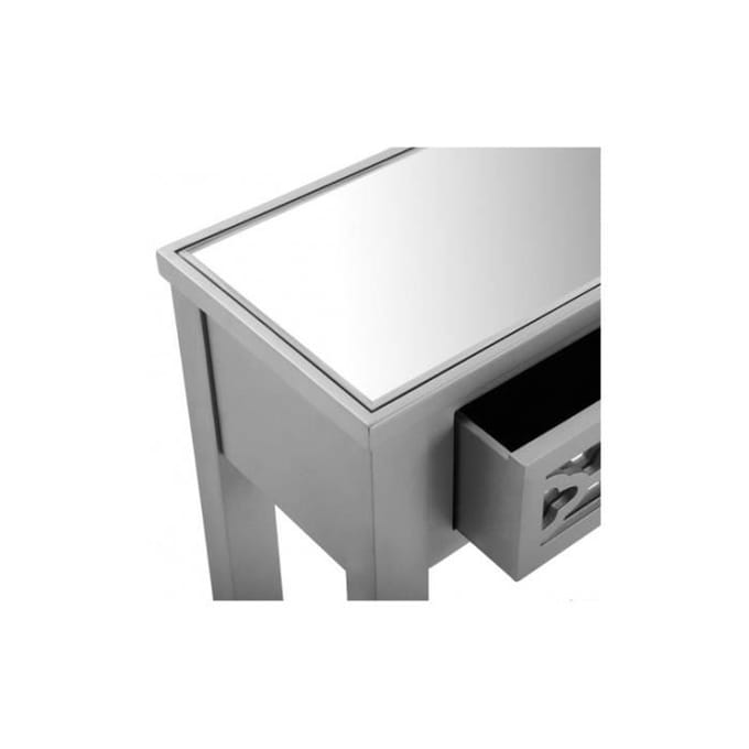 Console bois et miroir - VERSA - SAFIRA - 2 tiroirs - Bois - 78 x 25 x 78 cm