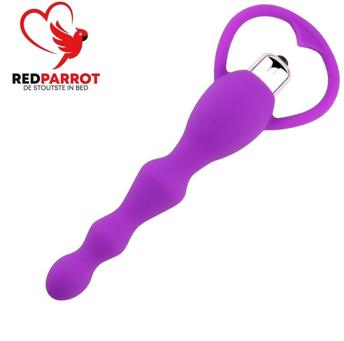 Vibrerende Anaalkralen – 17 cm – Siliconen – Met Batterij – Discreet & Buigbaar