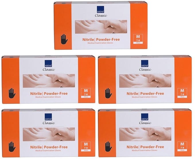 15x Abena Nitril-Handschoenen Classic poedervrij Maat M zwart 100st