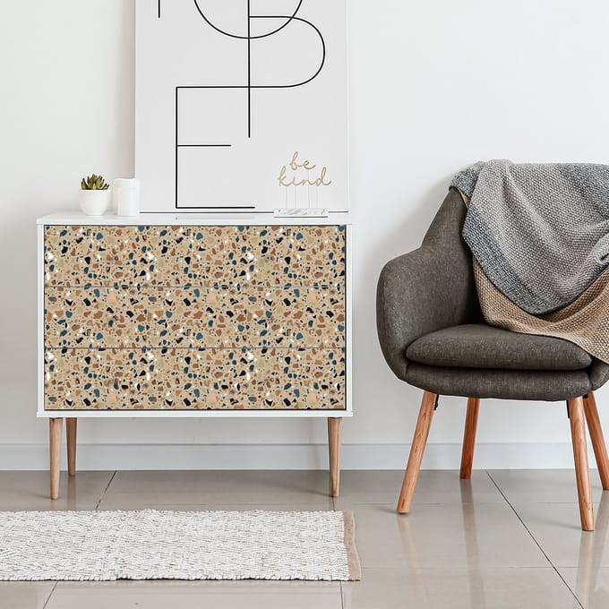 Terrazzo meubelsticker, Sevilla-patroon, 60 x 90 cm