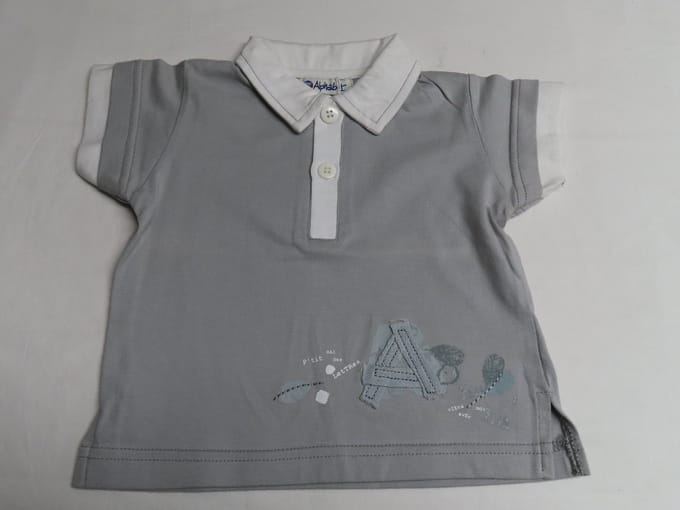 polo - Jongens - Grijst / wit - 1 jaar 74