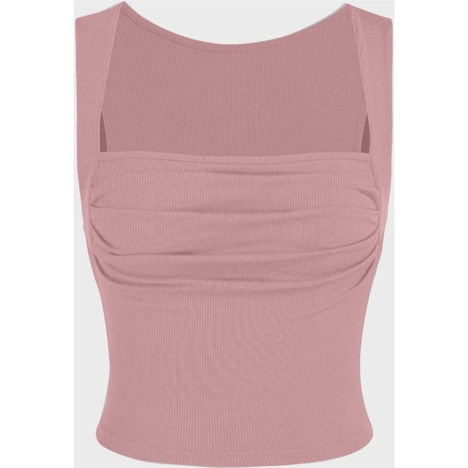 Gerimpelde Blouse met Vierkante Hals