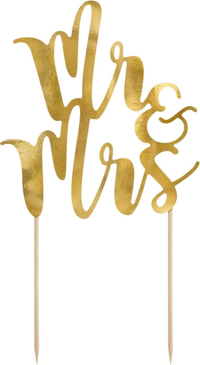 Taarttopper Mr & Mrs Goud 25,5cm