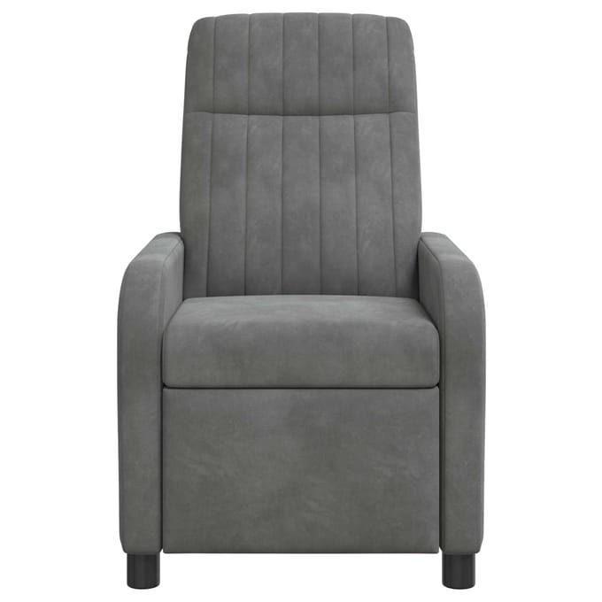 vidaXL - Recliner - Donkergrijs - fluweel