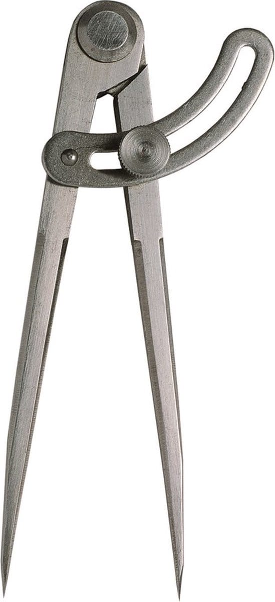 Steekpasser met stelboog staal blank 150mm