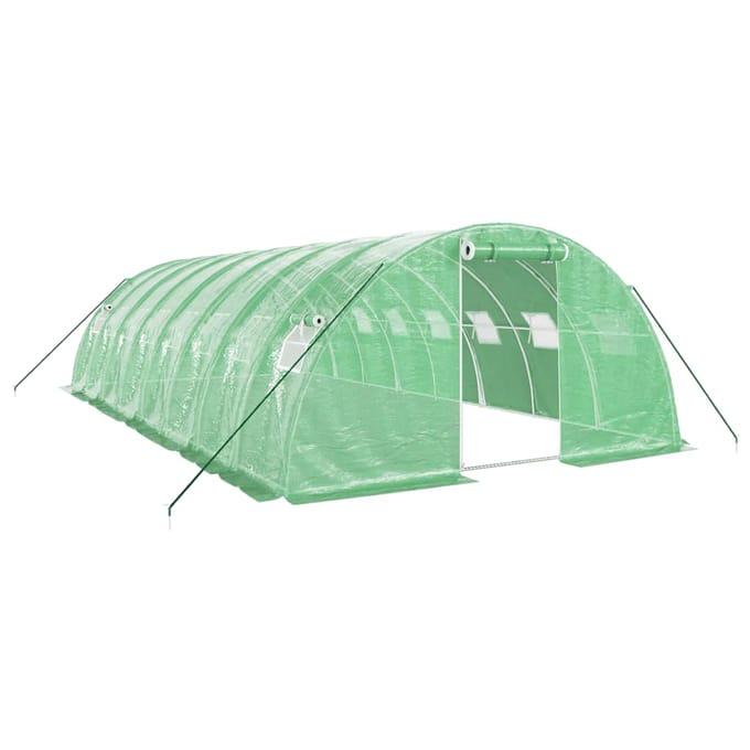 vidaXL - Tuinkas - met - stalen - frame - 32 - m² - 8x4x2 - m - groen