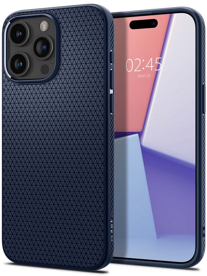 Spigen Liquid Air Hoesje voor de Apple iPhone 15 Pro Max - Back Cover Flexibel TPU Blauw