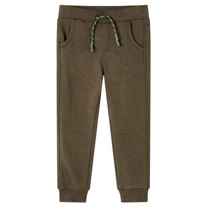 vidaXL Kinderjoggingbroek 92 gemêleerd kakikleurig