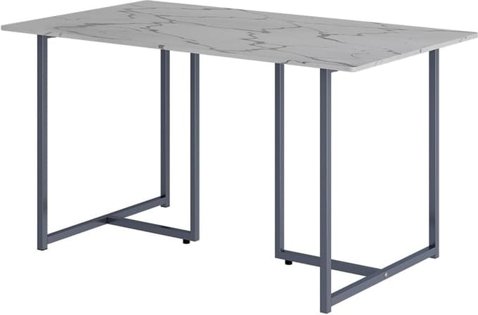 Moderne Eettafel Grijs en Marmerwit 140x80 cm