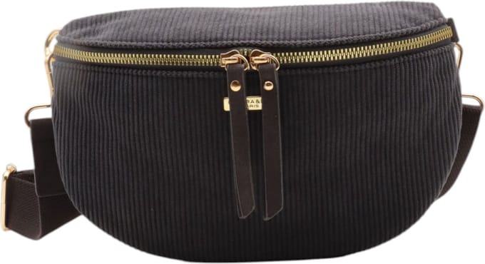 Flora&Co - Handtas - Crossbodytas - Bumbag - Ribfluweel - grijs