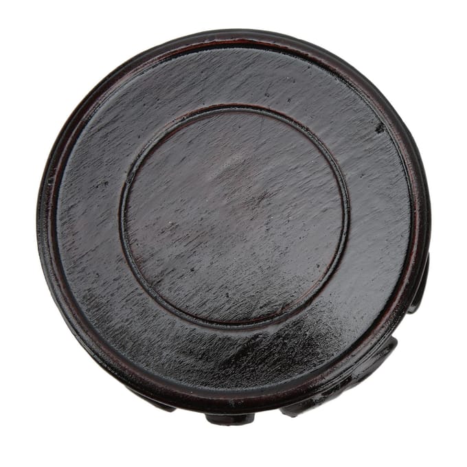 Ronde Houten Basis Multifunctioneel Retro Snijwerk Elegant Houten Display Standaard voor Huisdecoratie gray