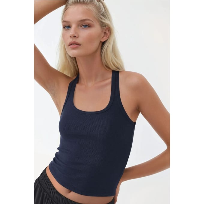 Aansluitende U-hals Gebreide Tanktop