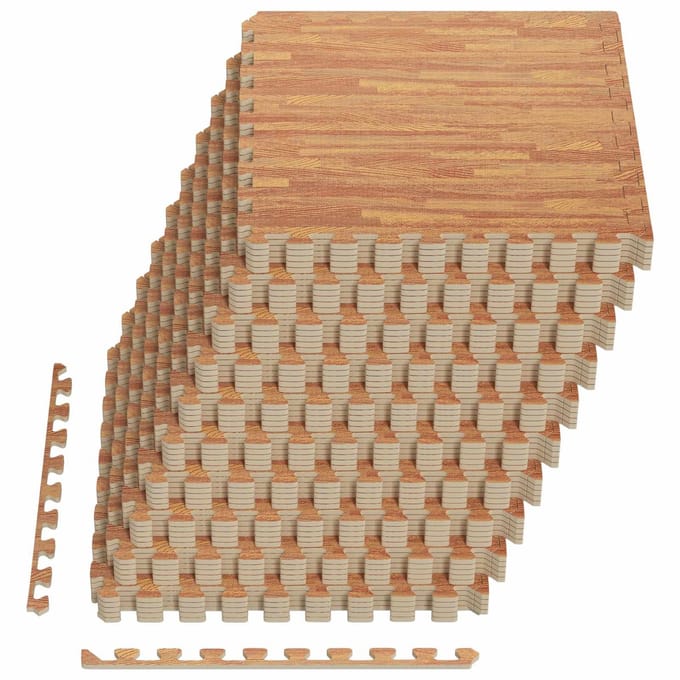 vidaXL - Zwemgrondmat - 50 - st - Hout - 18 - m² - EVA - Schuim