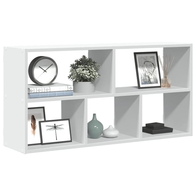 vidaXL - Wandschap - 100x25x50 - cm - bewerkt - hout - wit