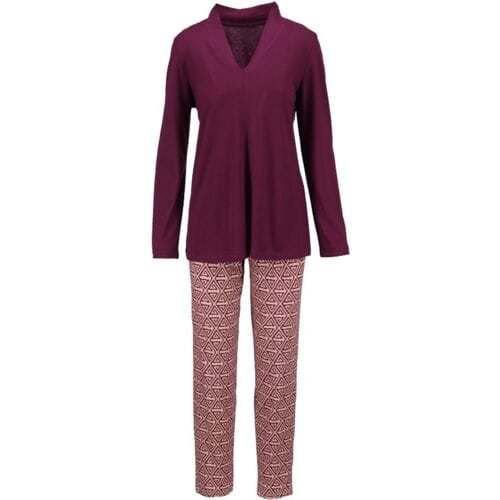 Katoenen dames pyjama wijnrood Ringella - Rood - Maat - 44