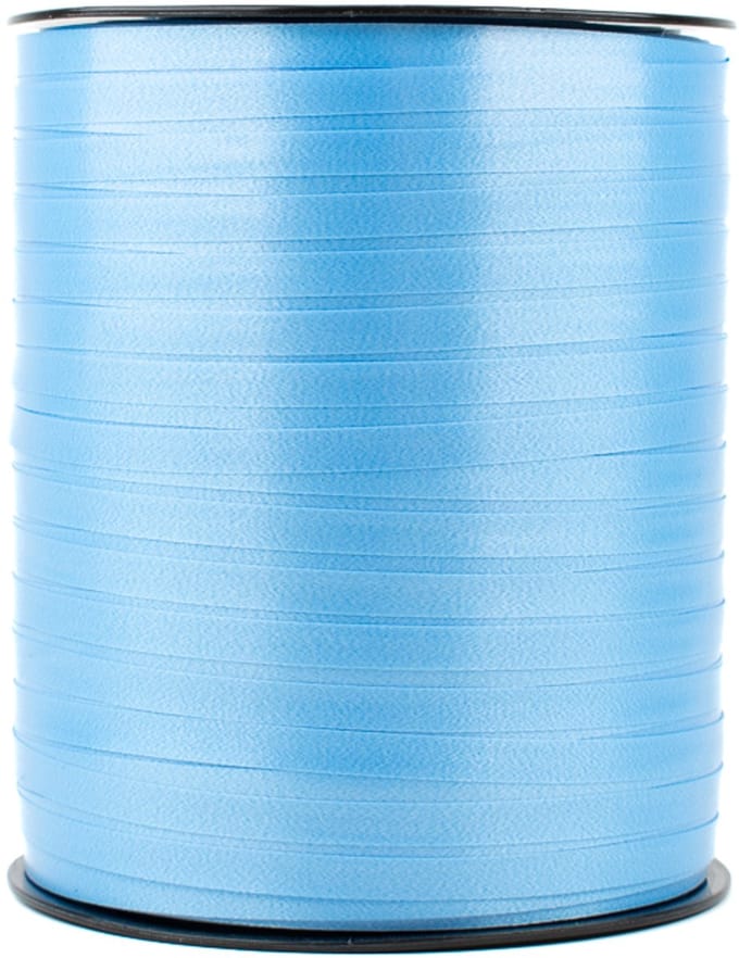 Krullint blauw/felblauw - 5 mm breed - 500 meter lang - Cadeaulint op rol