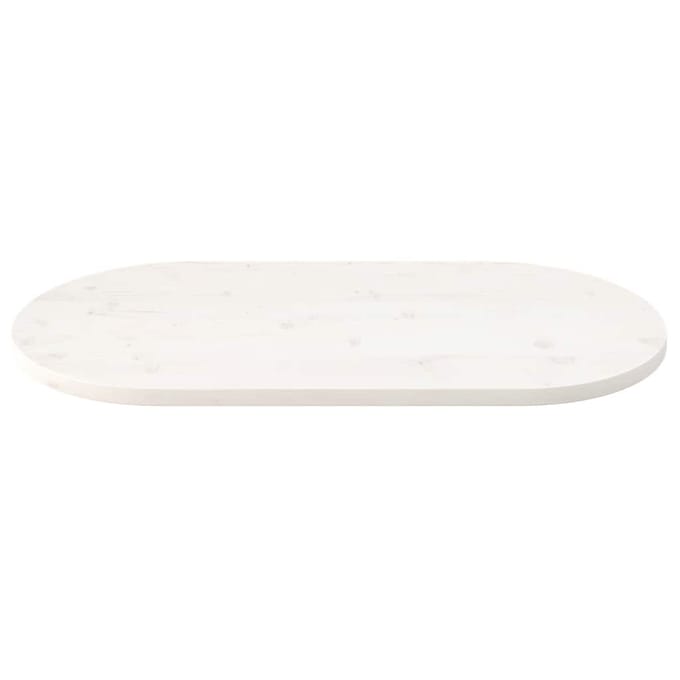 vidaXL - Tafelblad - ovaal - 100x50x2,5 - cm - massief - grenenhout - wit