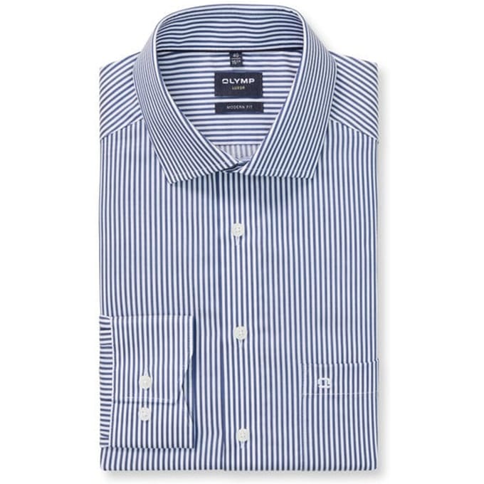 OLYMP Luxor Overhemd, Modern Fit, Global Kent, Marineblauw