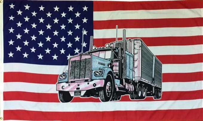 Vlag USA Truck Blue