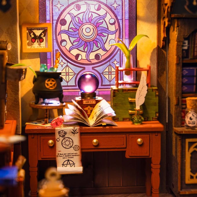 Robotime Rolife The Magic Study | Miniatuurhuisje | DG166 | Knutselen | Bouwpakket | Hobby | Creatief
