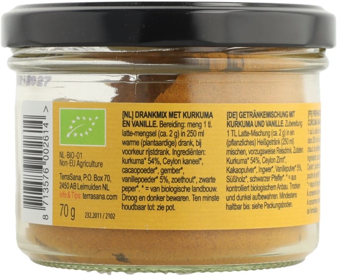 Terrasana Latte Curcuma Vanille - 120 gr