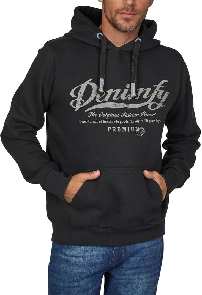 DENIMFY Heren Sweatshirt DFArno regular fit Zwart L Volwassenen