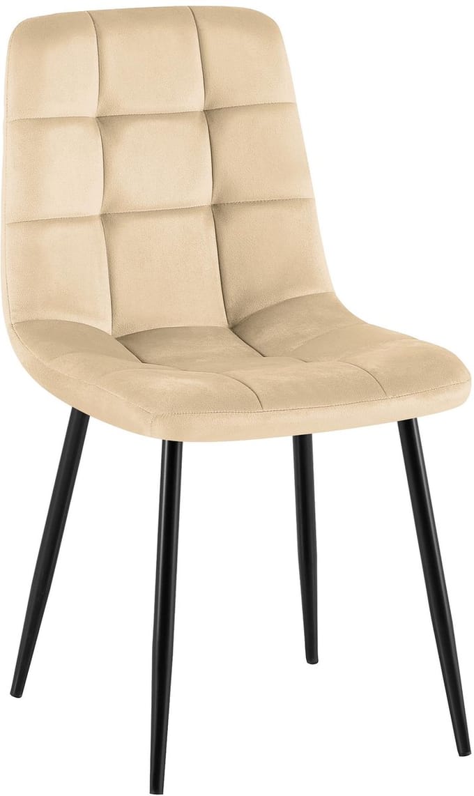 CLP Antibes Eetkamerstoel - Zonder armleuning - Velvet - Fluweel/creme